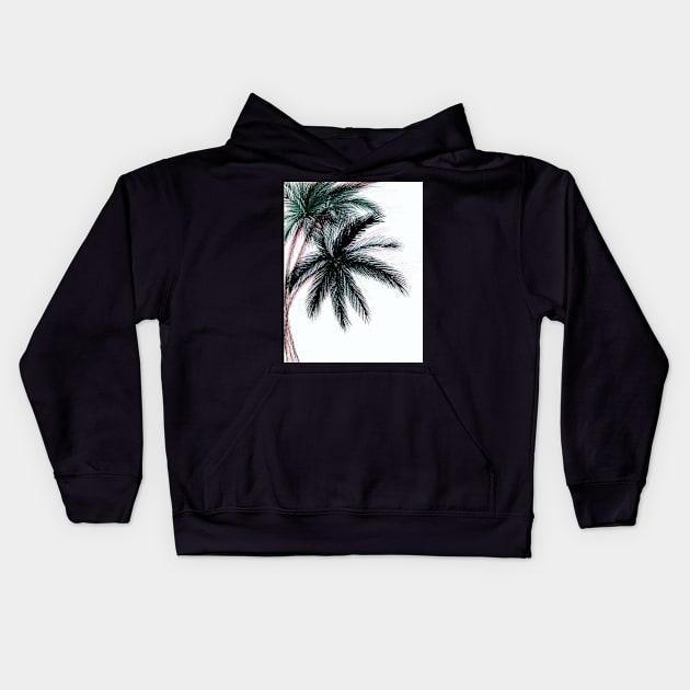 GRAPHIC ART PRINT DECO PALM PRINT, TROPICAL EXOTIC BEACH POSTER Kids Hoodie by jacquline8689